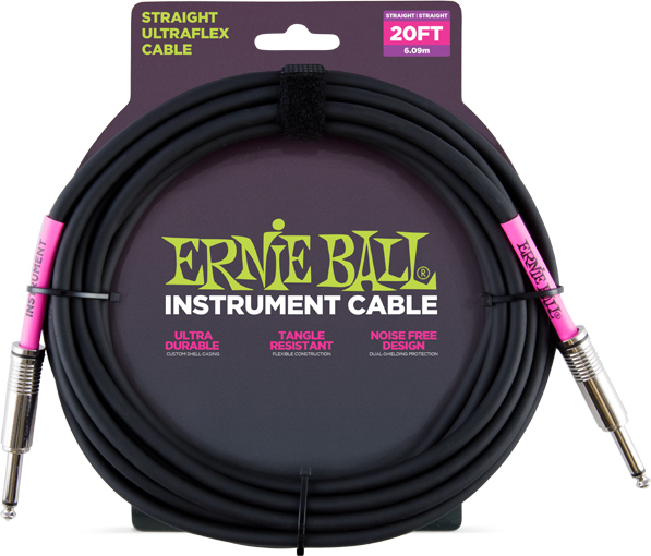 Ernie Ball Ultraflex Instrument Jack/jack 6m - Black - Cable - Main picture