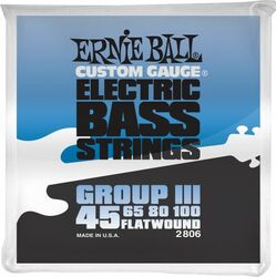 Electric bass strings Ernie ball Bass (4) 2806  Flatwound Group III 45-100 - Set of 4 strings