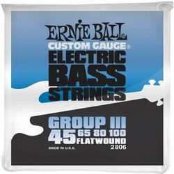 Electric bass strings Ernie ball Bass 2806 Flatwound Group III 45-100 - Set of 4 strings