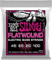 Electric bass strings Ernie ball Bass (4) 2814 Slinky Flatwound 45-100 - Set of 4 strings