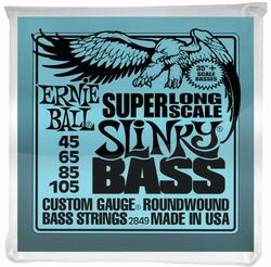 Electric bass strings Ernie ball Bass (4) 2849 Slinky Super Long Scale 45-105 - Set of 4 strings