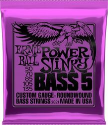 Electric bass strings Ernie ball Bass (5) 2821 Power Slinky 50-135 - 5-string set