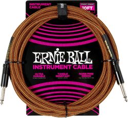 Instrument cables woven sheath jack/jack 3m orange and black