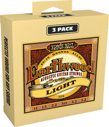 Acoustic guitar strings Ernie ball Earthwood 80/20 Bronze Light 11-52 - Pack De 3 - Set of strings