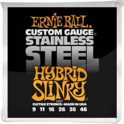 Electric guitar strings Ernie ball Electric (6) 2247 Stainless Steel Hybrid Slinky 9-46 - Set of strings