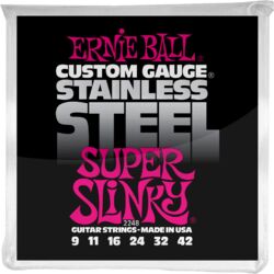 Electric guitar strings Ernie ball Electric (6) 2248 Stainless Steel Super Slinky 9-46 - Set of strings