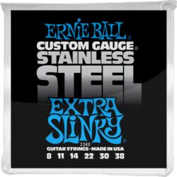 Electric guitar strings Ernie ball Electric (6) 2249 Stainless Steel Extra Slinky 8-38 - Set of strings