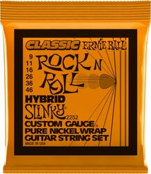 Electric guitar strings Ernie ball Electric (6) 2252 Classic Rock N Roll Hybrid Slinky 9-46 - Set of strings