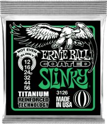 Electric guitar strings Ernie ball Electric (6) 3126 Coated Titanium Not Even Slinky 12-56 - Set of strings
