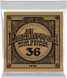 Acoustic guitar strings Ernie ball Folk (1) Earthwood 80/20 Bronze 036 - String by unit