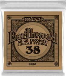 Acoustic guitar strings Ernie ball Folk (1) Earthwood 80/20 Bronze 038 - String by unit