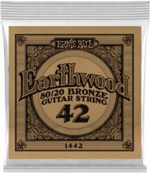 Acoustic guitar strings Ernie ball Folk (1) Earthwood 80/20 Bronze 042 - String by unit