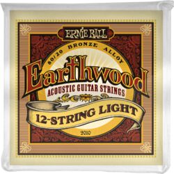 Acoustic guitar strings Ernie ball Folk (12) 2010 Earthwood Light 009-046 - 12-string set