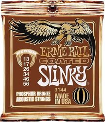 Acoustic guitar strings Ernie ball Folk (6) 3144 Coated Phosphor Bronze Slinky 13-56 - Set of strings