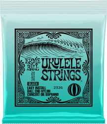 Ukulele strings Ernie ball P02326 Ukulele 4-String Set Ball End Nylon Black Concert / Soprano 28-28 - Set of 4 strings