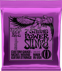 Electric guitar strings Ernie ball P02620 Electric Guitar 7-String Set Power Slinky Nickel Wound 11-58 - 7-string set