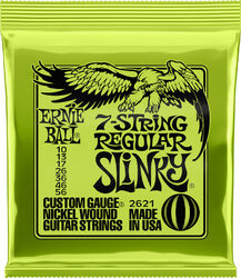 Electric guitar strings Ernie ball P02621 Electric Guitar 7-String Set Regular Slinky Nickel Wound 10-56 - 7-string set