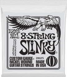 Electric guitar strings Ernie ball P02625 Electric Guitar 8-String Set Slinky Nickel Wound 10-74 - 8-string set
