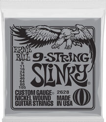 Electric guitar strings Ernie ball P02628 Electric Guitar 9-String Set Slinky Nickel Wound 9-105 - 9-string set