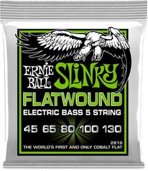 Electric bass strings Ernie ball P02816 5-String Regular Slinky Flatwound Electric Bass Strings 45-130 - 5-string set