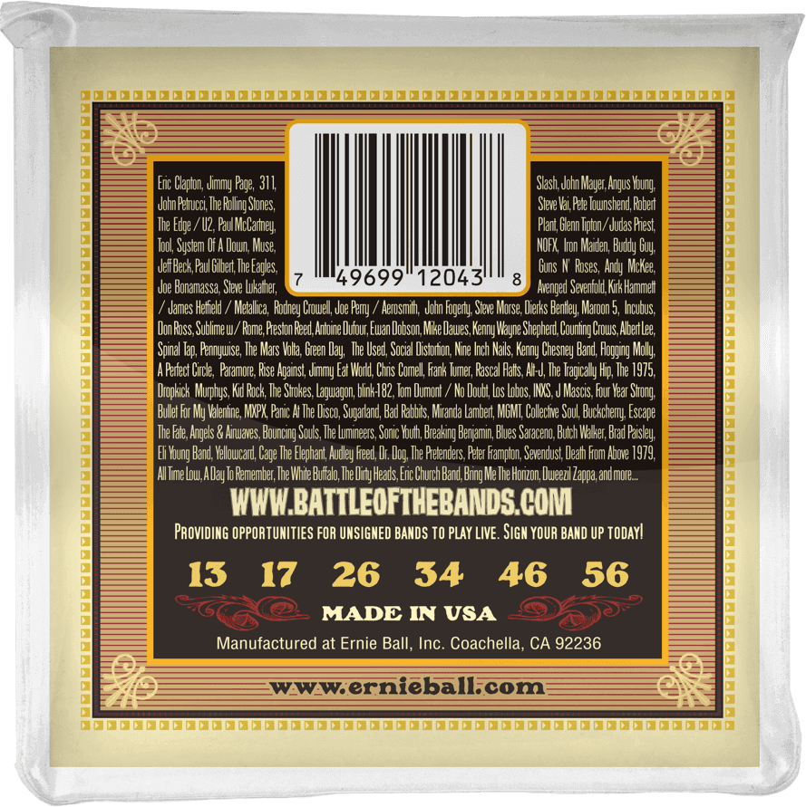 Ernie Ball Jeu De 6 Cordes Folk (6) 2043 Earthwood 80/20 Bronze Regular - Silk&steel 13-56 - Acoustic guitar strings - Variation 1