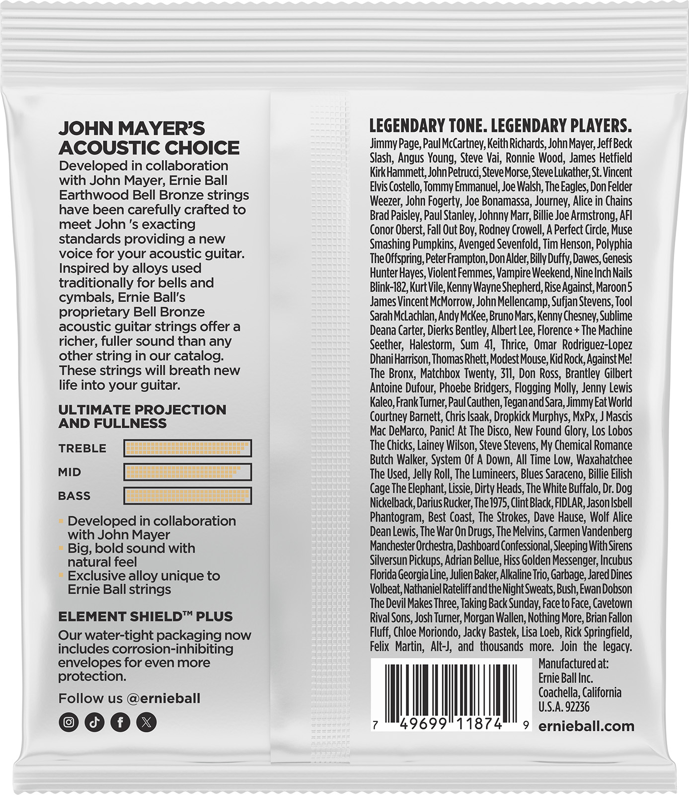 Ernie Ball Earthwood Bell Bronze Extra Light 10-50 - Electric guitar strings - Variation 1