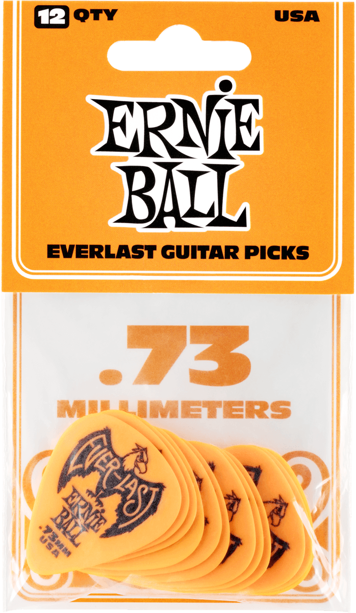 Ernie Ball Mediators Everlast Sachet De 12 Orange 0,73mm - Guitar pick - Variation 1