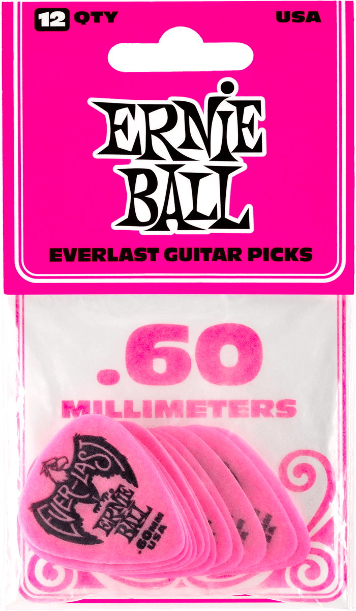 Ernie Ball Everlast 0.60mm Rose (sachet De 12) - Guitar pick - Variation 1