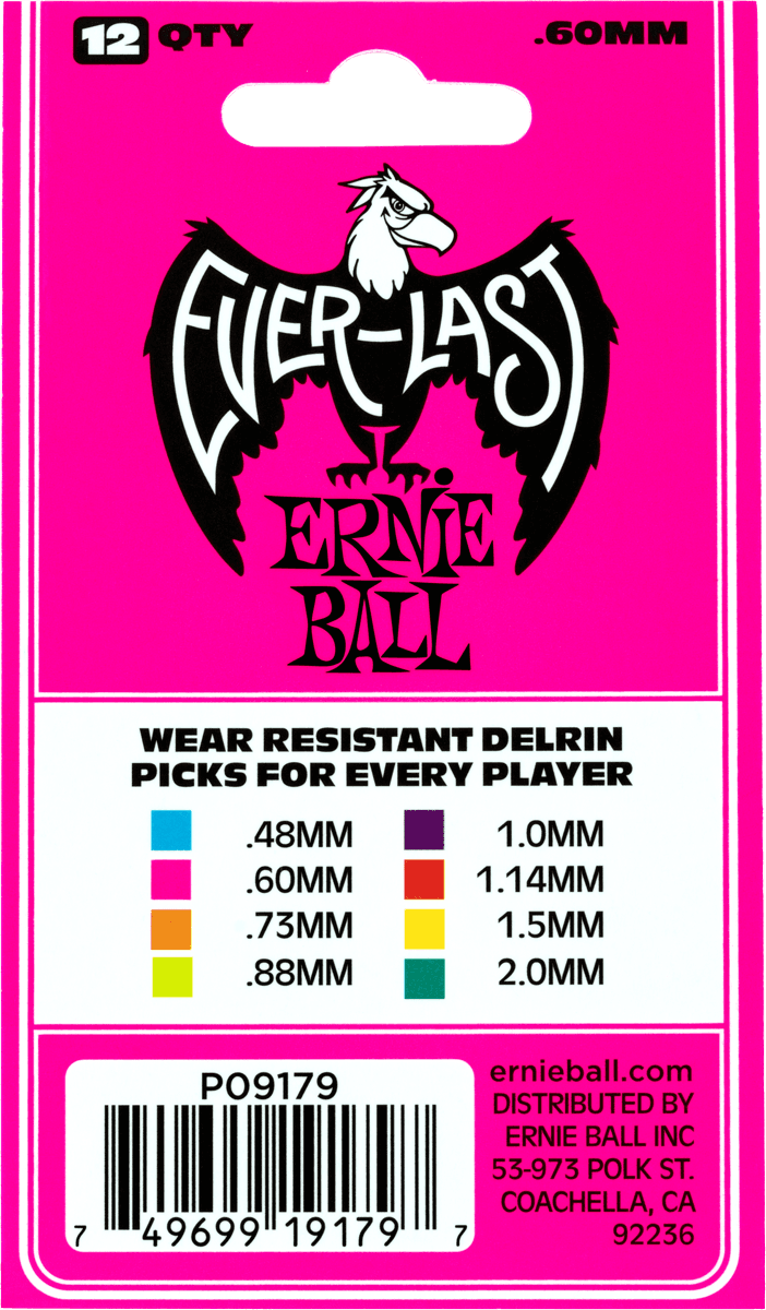 Ernie Ball Everlast 0.60mm Rose (sachet De 12) - Guitar pick - Variation 2