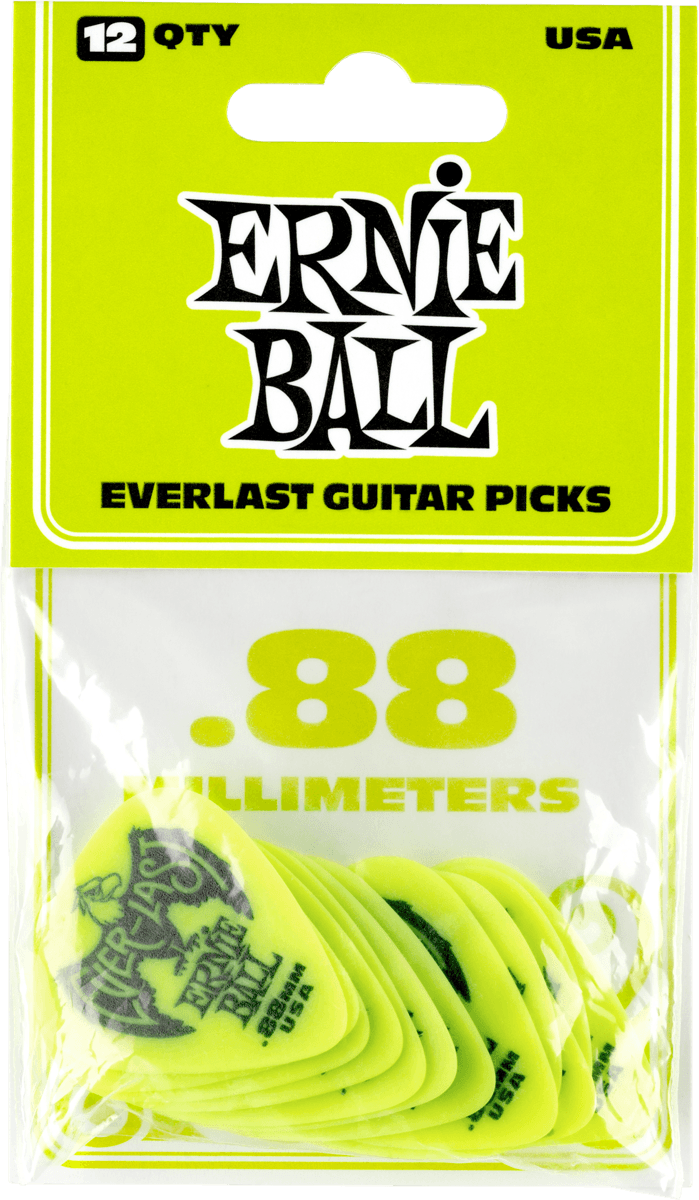 Ernie Ball Mediators Everlast Sachet De 12 Vert 0,88mm - Guitar pick - Variation 1