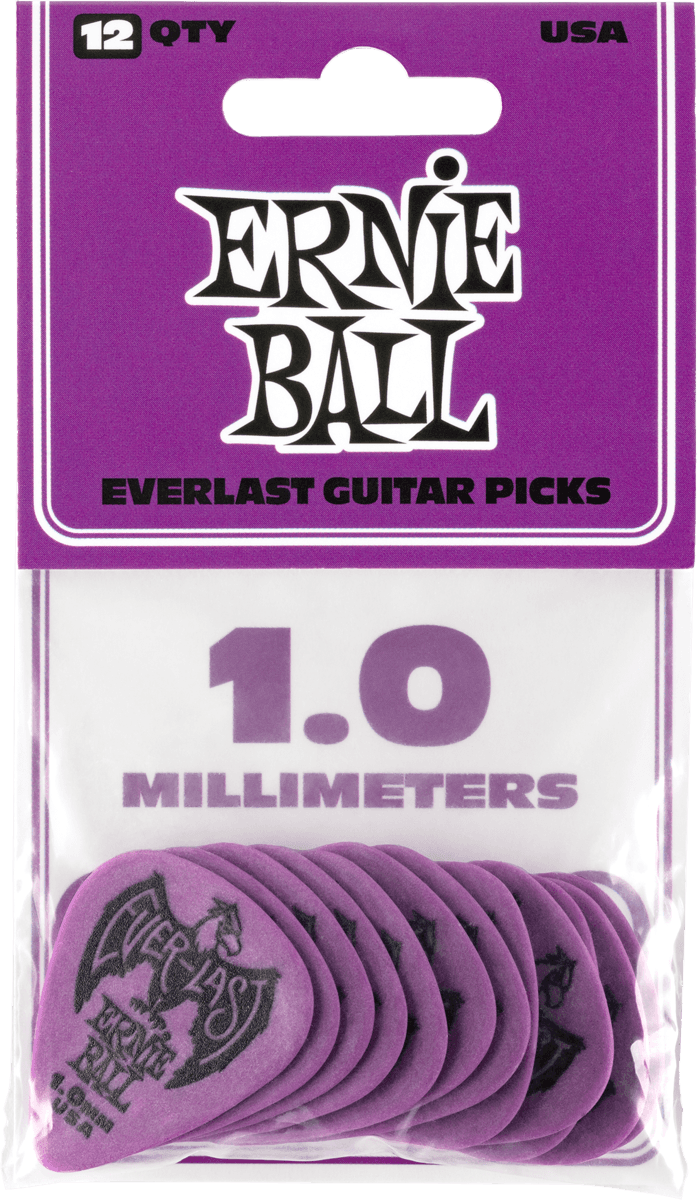 Ernie Ball Mediators Everlast Sachet De 12 Violet 1mm - Guitar pick - Variation 1