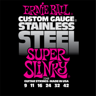 Ernie Ball Jeu De 6 Cordes Electric (6) 2248 Custom Gauge Stainless Steel Super Slinky 9-46 - Electric guitar strings - Variation 1