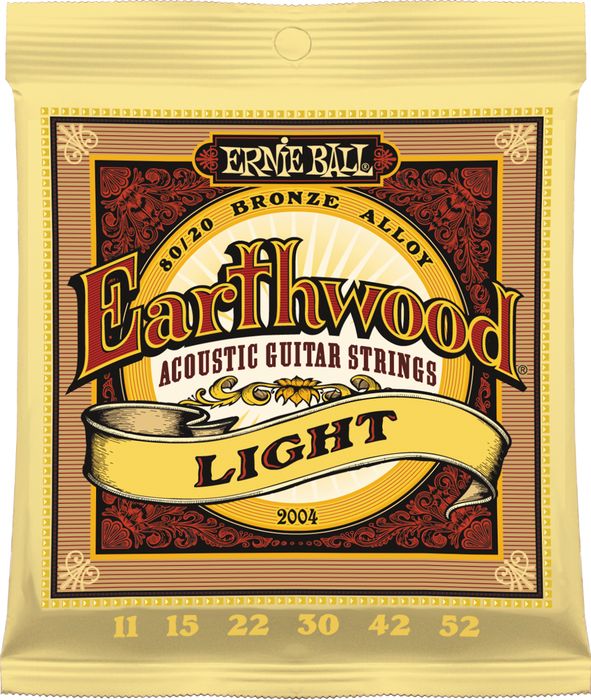 Ernie Ball Jeu De 6 Cordes Folk (6) 2004 Earthwood 80/20 Bronze Light 11-52 - Acoustic guitar strings - Variation 1