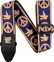 Jacquard 2-inches Guitar Strap - Peace Love Dove Navy Blue Beige