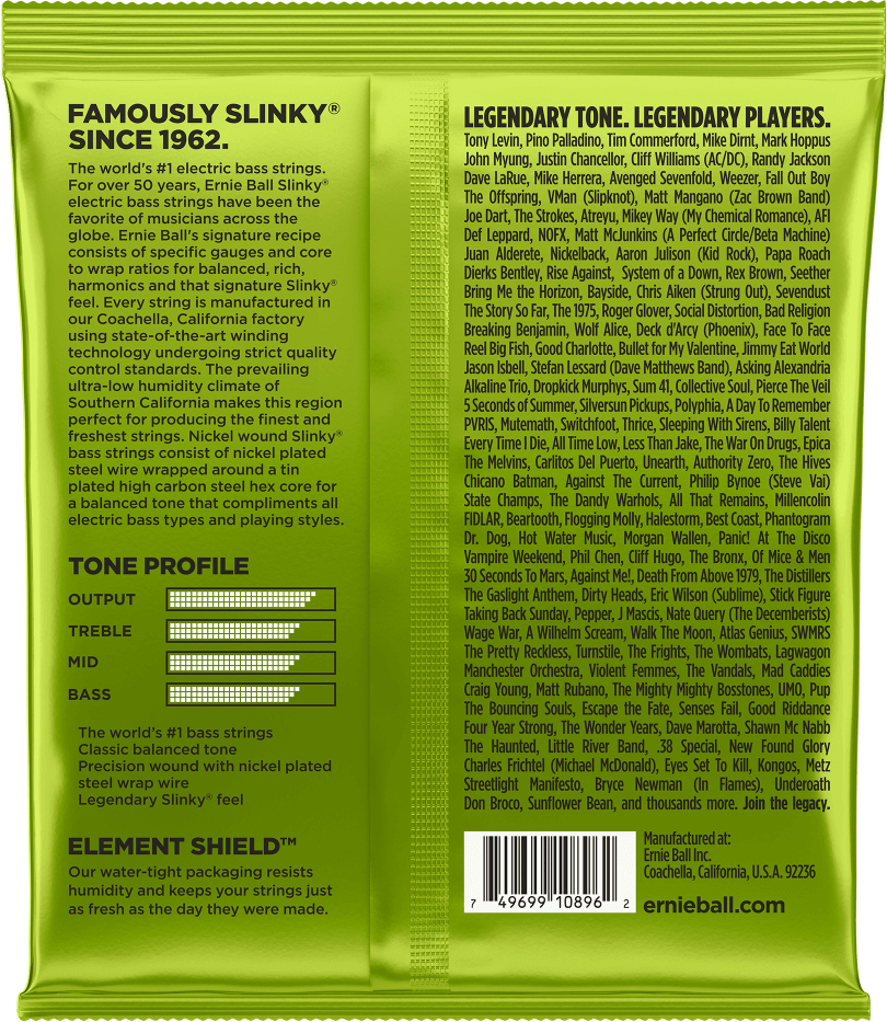 Ernie Ball P02856 Regular Slinky Nickel Wound Medium Scale Electric Bass 4c 45-105 - Electric bass strings - Variation 1