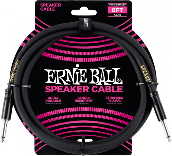 Cable Ernie ball P06072 6in Straigth / Straigth Speaker Cable - Black