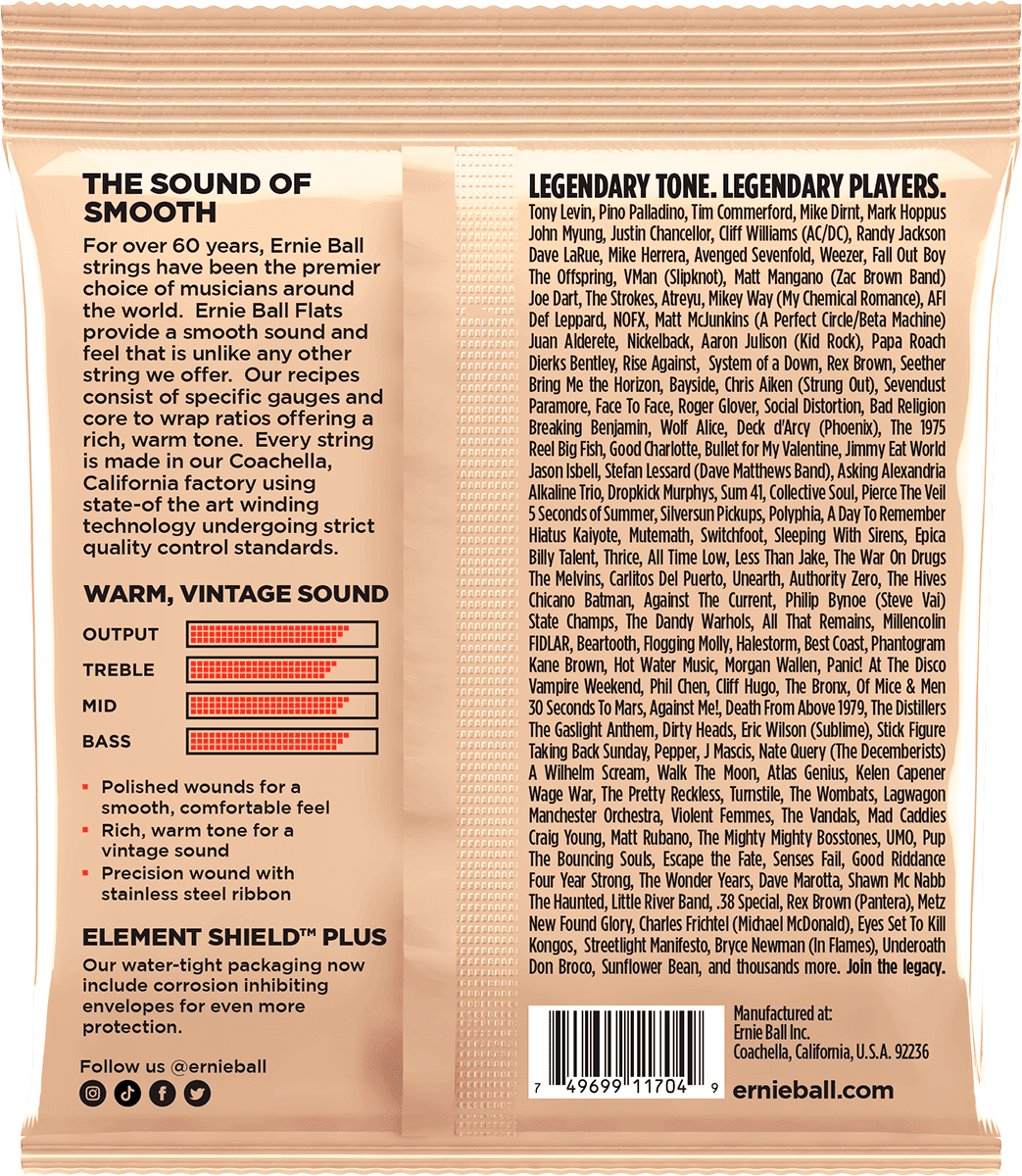 Ernie Ball Slinky Flats Bass Long Scale 45-105 - Electric bass strings - Variation 1