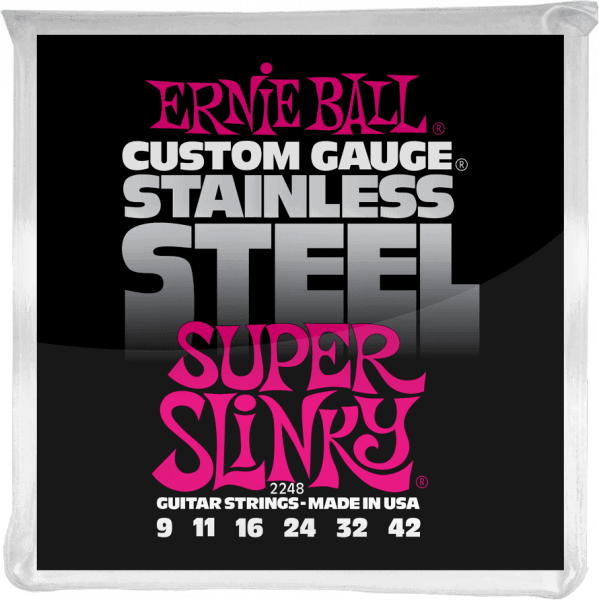 Ernie ball Electric (6) 2248 Stainless Steel Super Slinky 946 set of