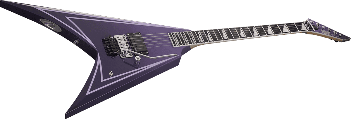 Esp Alexi Laiho Hexed Signature H Fr Eb - Purple Fade Satin W/ Ripped Pinstripes - Metal electric guitar - Variation 1