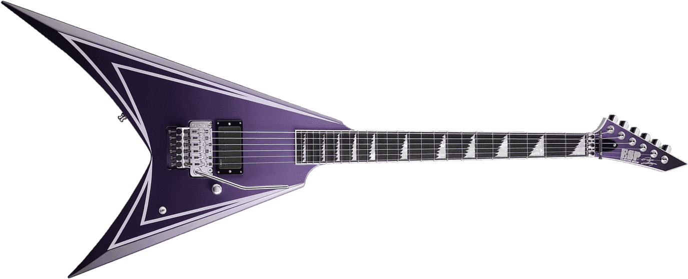 Esp Alexi Laiho Hexed Signature H Fr Eb - Purple Fade Satin W/ Ripped Pinstripes - Metal electric guitar - Main picture