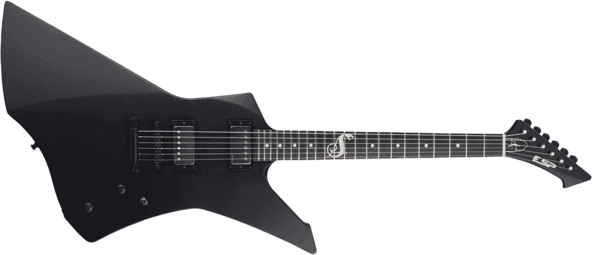 Esp Custom Shop James Hetfield Snakebyte Jap Signature 2h Emg Eb - Black Satin - Metal electric guitar - Main picture