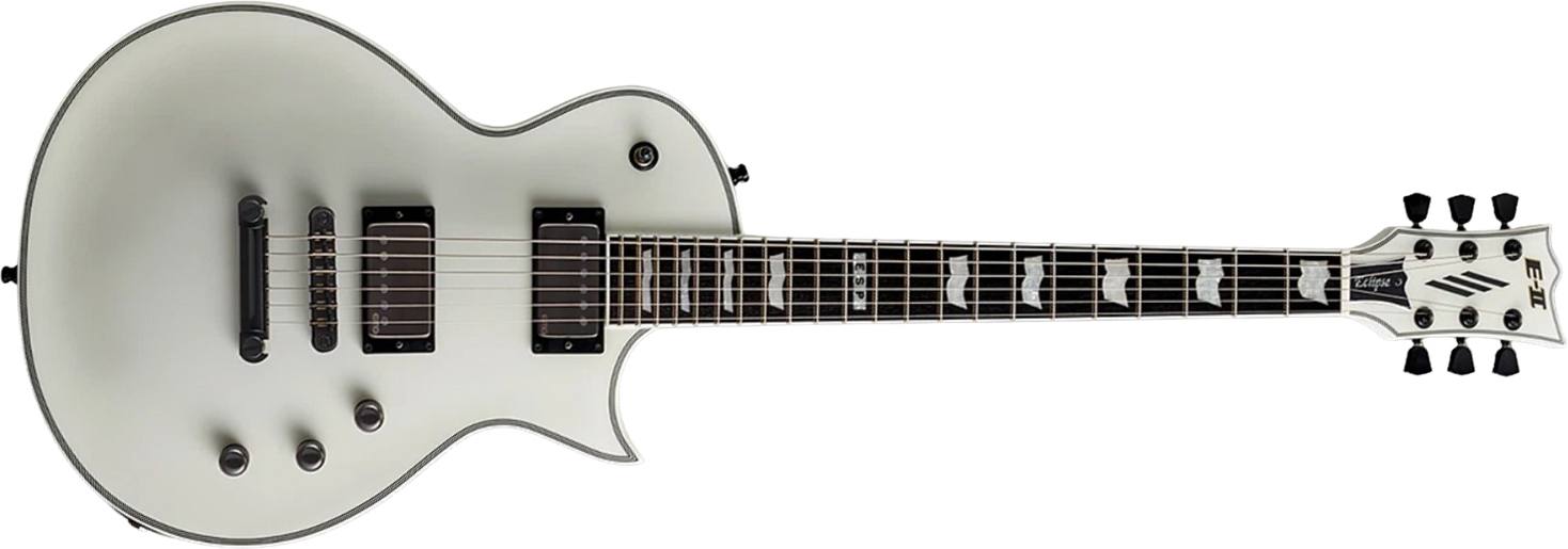 Esp E-ii Eclipse Jap 2h Emg Ht Eb - Snow White Satin - Single cut electric guitar - Main picture