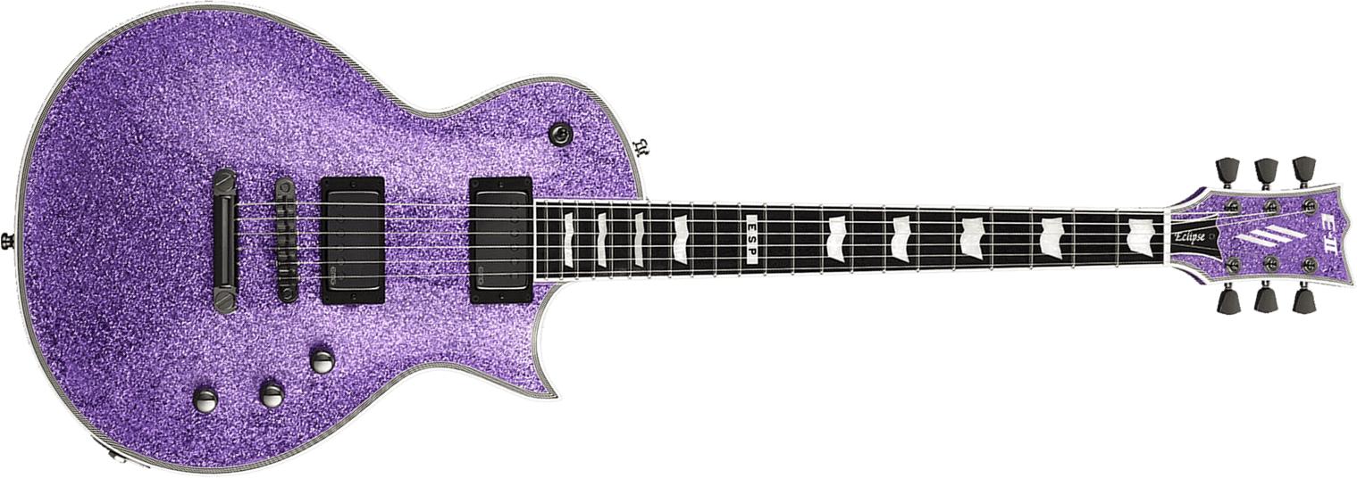 Esp E-ii Eclipse Jap 2h Emg Ht Eb - Purple Sparkle - Single cut electric guitar - Main picture