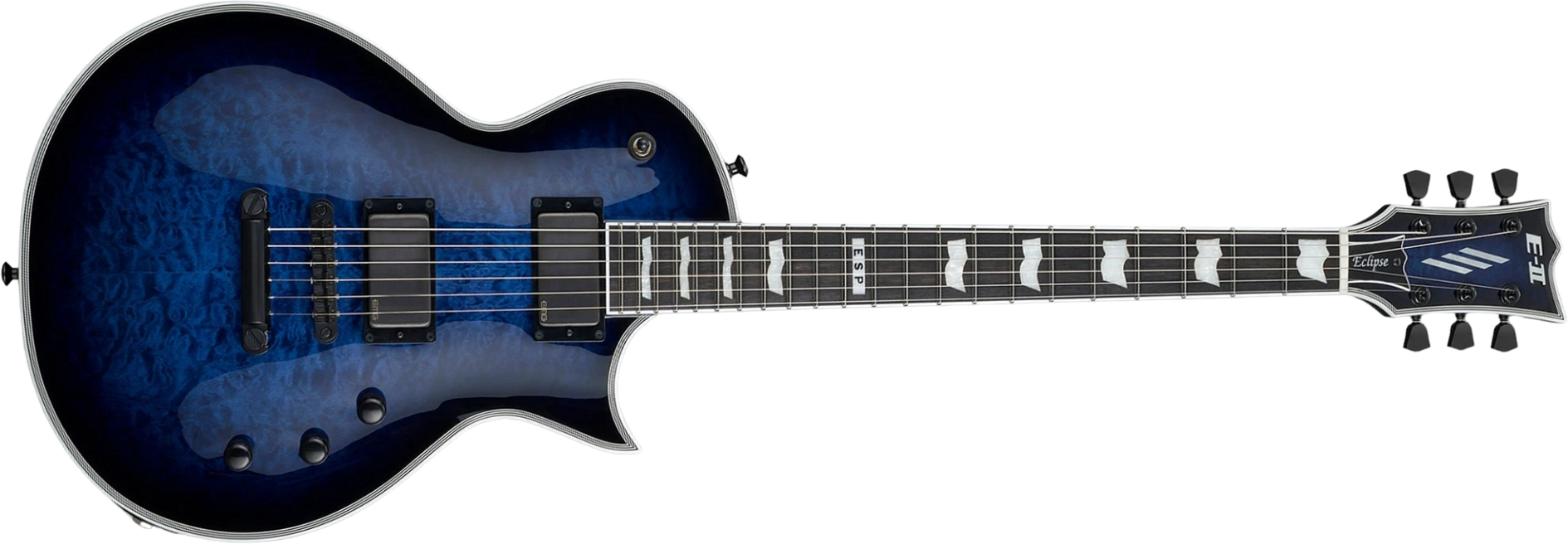Esp E-ii Eclipse Jap 2h Emg Ht Eb - Reindeer Blue - Single cut electric guitar - Main picture