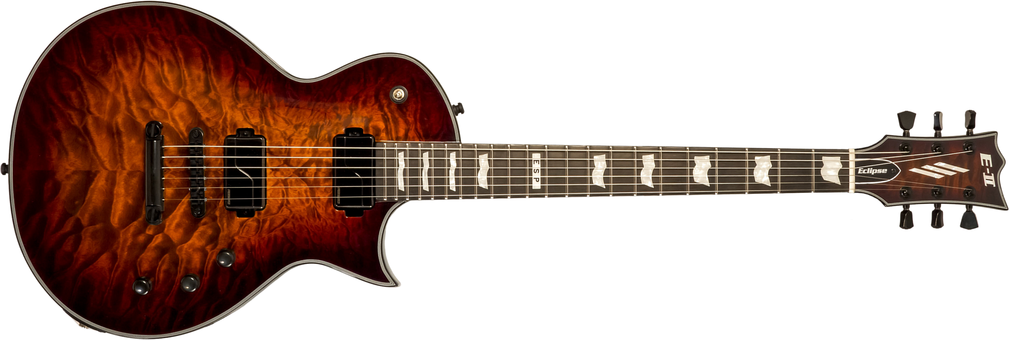 Esp E-ii Eclipse Jap 2h Fishman Fluence Modern Ht Eb - Tiger Eye Sunburst - Single cut electric guitar - Main picture