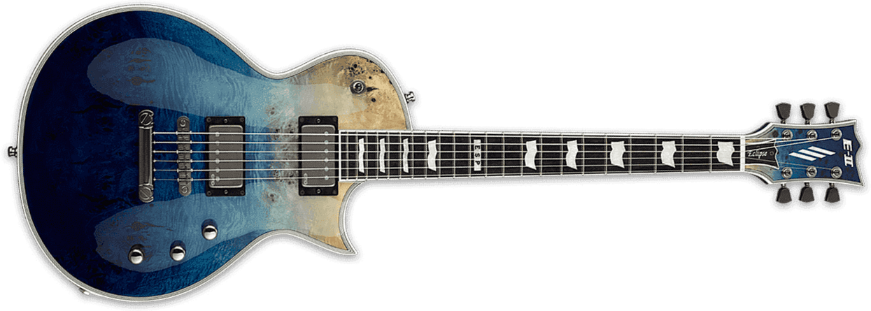 Esp E-ii Eclipse Jap Hh Emg Ht Eb - Blue Natural Fade - Single cut electric guitar - Main picture