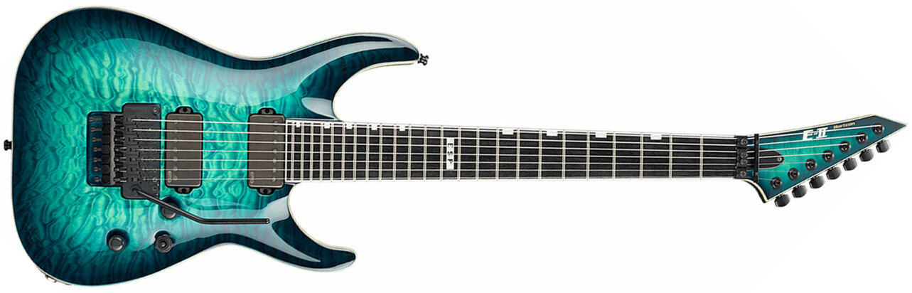 Esp E-ii Horizon Fr-7 Standard 7-cordes Hh Emg Fr Eb - Black Turquoise Burst - 7 string electric guitar - Main picture