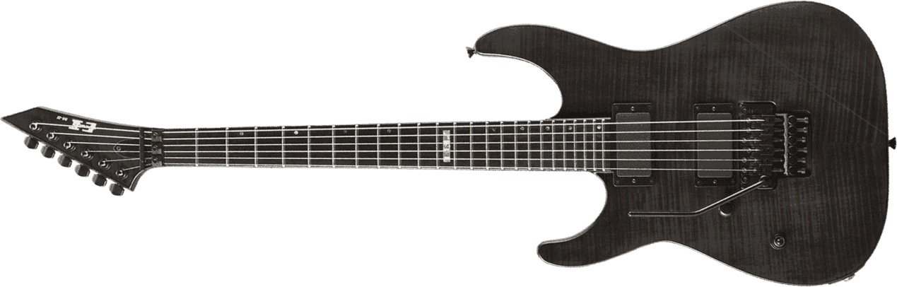 Esp E-ii M-ii Neck Thru Lh Gaucher Jap 2h Emg Fr Eb - See Thru Black - Left-handed electric guitar - Main picture