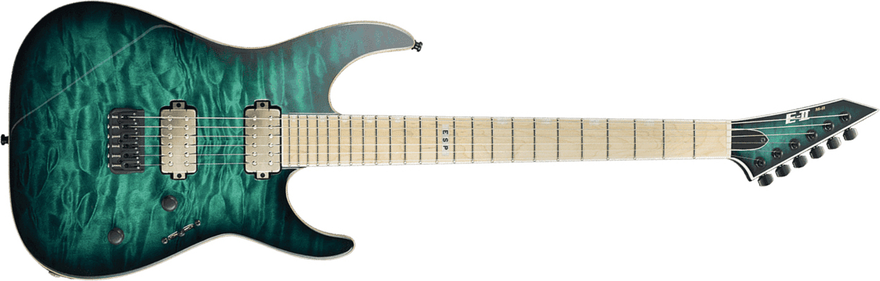 Esp E-ii M-ii Nt Japon Bare Knuckle Hh Fr Mn - Black Turquoise Burst - Str shape electric guitar - Main picture