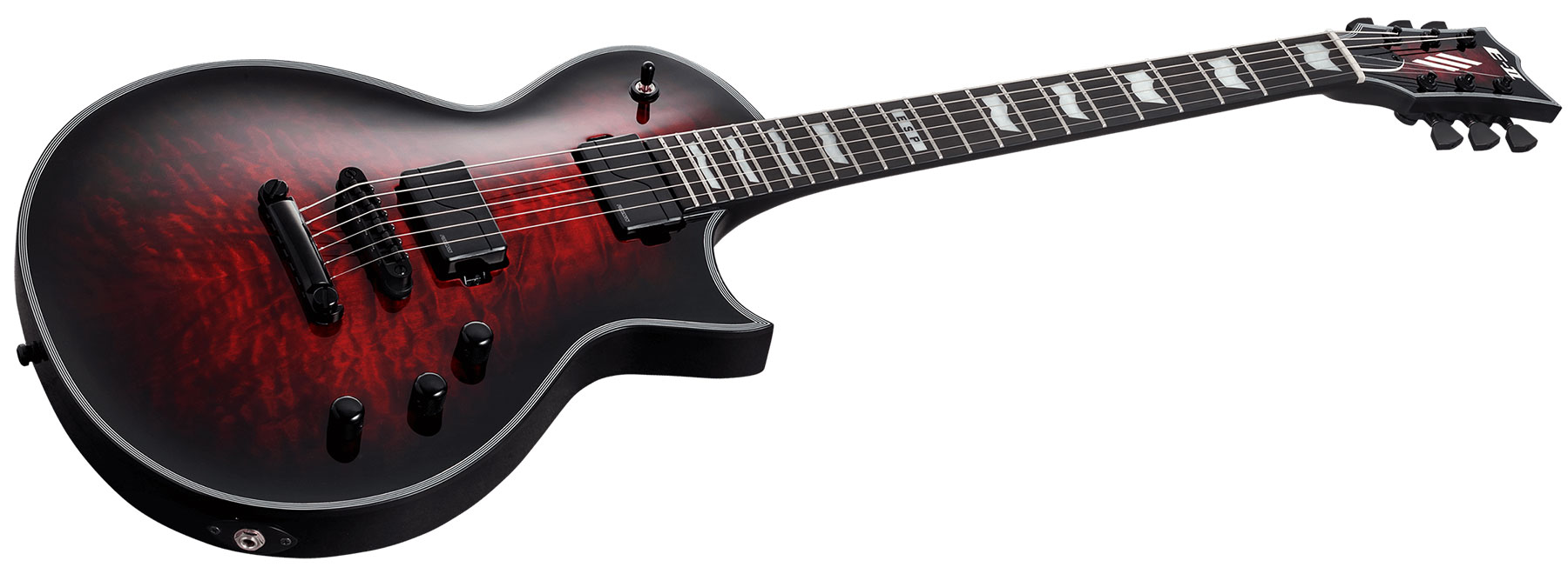 Esp E-ii Eclipse Ec Qm Fl Jap 2h Fishman Fluence Modern Ht Eb - See Thru Black Cherry Sunburst - Single cut electric guitar - Variation 1